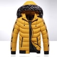 thumbnail image 2 of Aayomet Mens Coat Men's Bomber Jacket Quilted Full Zip Winter Flight Work Padded Outerwear,Yellow XXL, 2 of 2