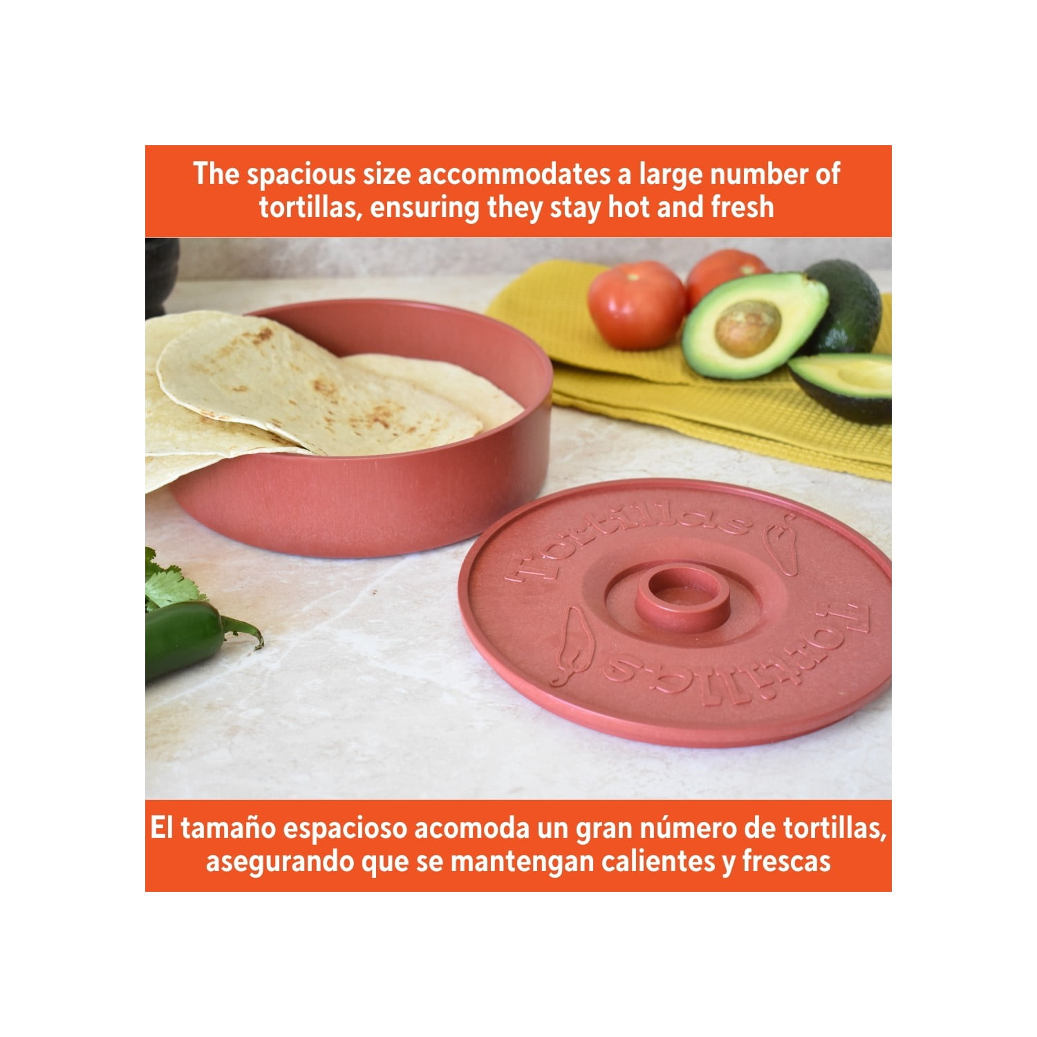 IMUSA 8in Tortilla Warmer, Terracotta, Microwave-Safe - Walmart.com