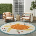 thumbnail image 4 of Nourison Aloha Indoor/Outdoor Teal Multi 7'10" x round Area Rug (8 Round), 4 of 9
