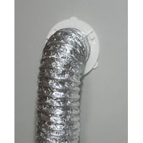 White Dryer duct to wall connector Quick Connect For Dryer Vent 6" for 4" Tubes -