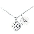 thumbnail image 3 of Vintage Locket Necklace Graduation Season Gift Stainless Steel Compass Disc Heart Pendant Necklace, 3 of 4