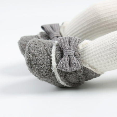 

Baby Girls Boys Soft Booties Snow Boots Warm Shoes Toddler Warming Prewalker First Walkers Shoes Gray 12