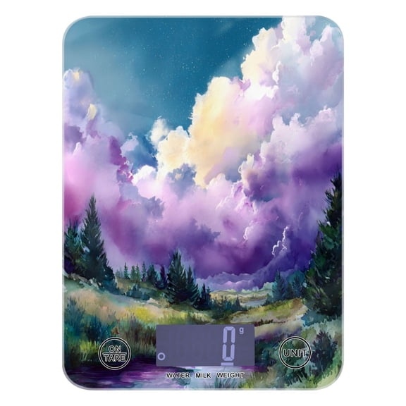 Food Scale Small Food Scale Kitchen Scale Kitchen Electronic Scale Multifunctional Digital Kitchen Scale Baking and Cooking Scale Watercolor Cloud