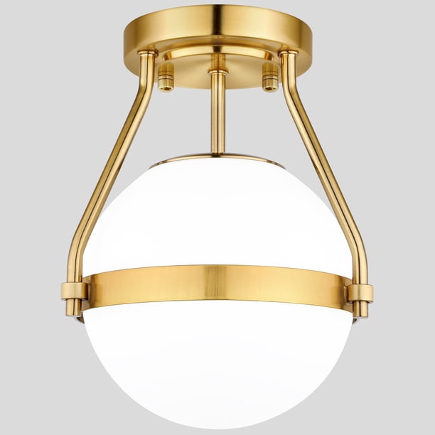 Lámpara de Techo Lakumu Globo Estilo Mid Century en Oro Cepillado