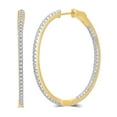 thumbnail image 3 of Arista 1/3 Carat T.W.Cubic Zirconia Outside Hoop Earring in Yellow Overlay Brass, 0.6", 3 of 13