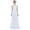 White, variant on Women's Sleeveless Chiffon Bridesmaid Dress Chiffon Lace Wedding Formal Long Evening Party Dress White 14