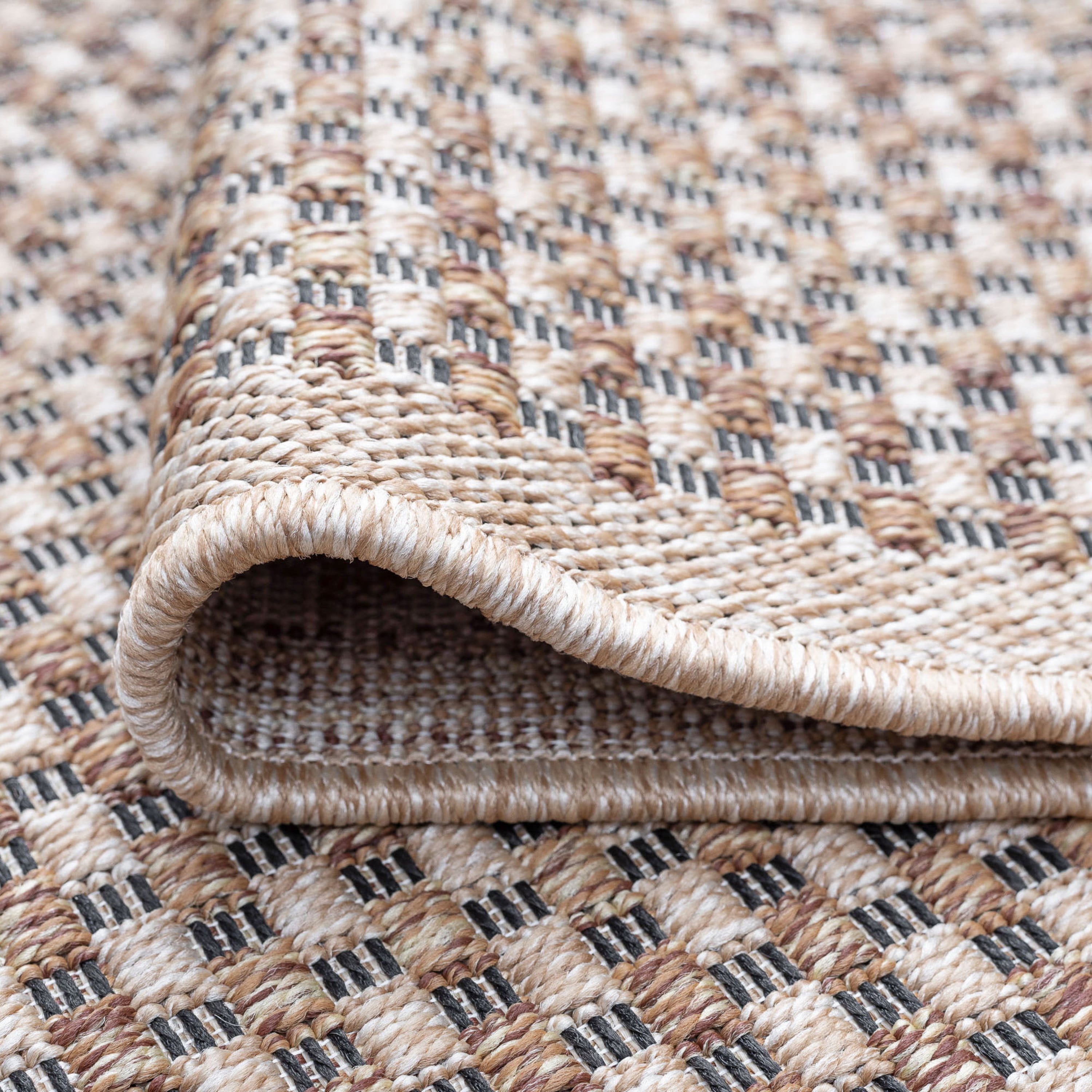 2x3 Water Resistant, Small Indoor Outdoor Rugs for Patios, Front Door Entry, Entryway, Deck, Porch, Balcony | Outside Area Rug for Patio | Beige, Basketweave | Size: 2' x 3'