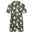 thumbnail image 4 of FDGIU Halloween Pajamas Women Halloween Print Casual Turndown Collar Short Sleeve Blouse Button Short Pants Pajamas Suit Soft Sleepshirts, 4 of 6