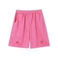 thumbnail image 4 of Womens Elastic Waisted Lounge Shorts Heart Embroidery Casual Loose Comfy Cotton Shorts Wide Leg Short Pants with Pockets, 4 of 5