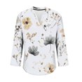 thumbnail image 5 of Yxbdin V Neck Blouses for Women Plus Size Long Sleeve Clothes Dressy Casual Printed Tops Summer Going Out Shirt White XXL, 5 of 5