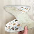 thumbnail image 5 of Chririnla Dog Paw Plush Slippers for Women Casual Bone Print House Slippers with Fur Edges Warm Plush Slippers for Indoor& Outdoor, 5 of 7
