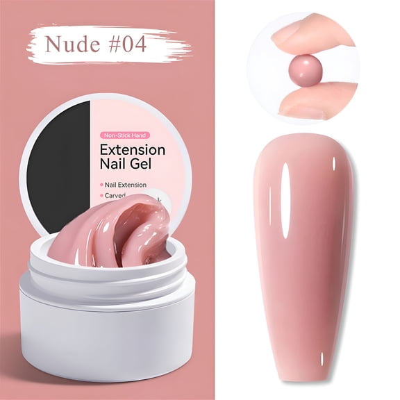 RAGUPEL Solid Gel for Nails,Non-Sticky Poly Gel Upgraded Nail Extension Nude Hard Gel Nails 3D Gel Nail Art Sculpting Gel Beginners-Friendly Nail Starter Kit Nail Extension Gel