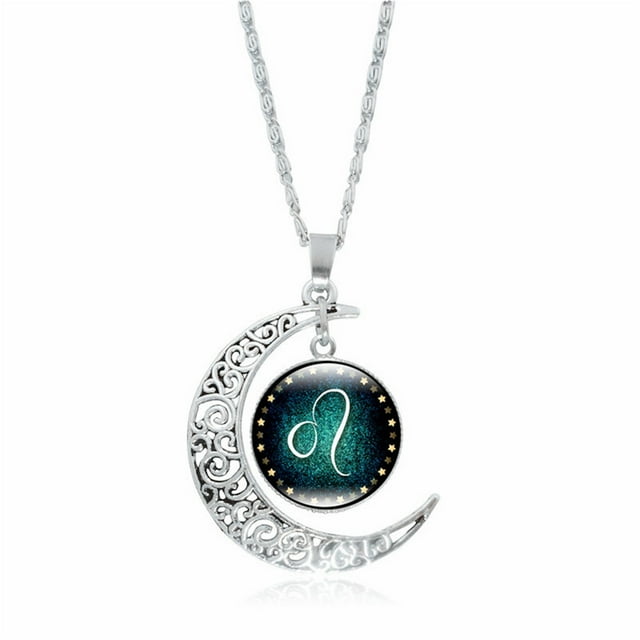 Collar de astrología para mujer | Colgante del zodiaco, regalo para esposa, novia o mamá | Colgante de aleación de cristal de 0,8 x 3,6 cm con cadena de 45 cm | Ideal para cumpleaños, Navidad, aniver