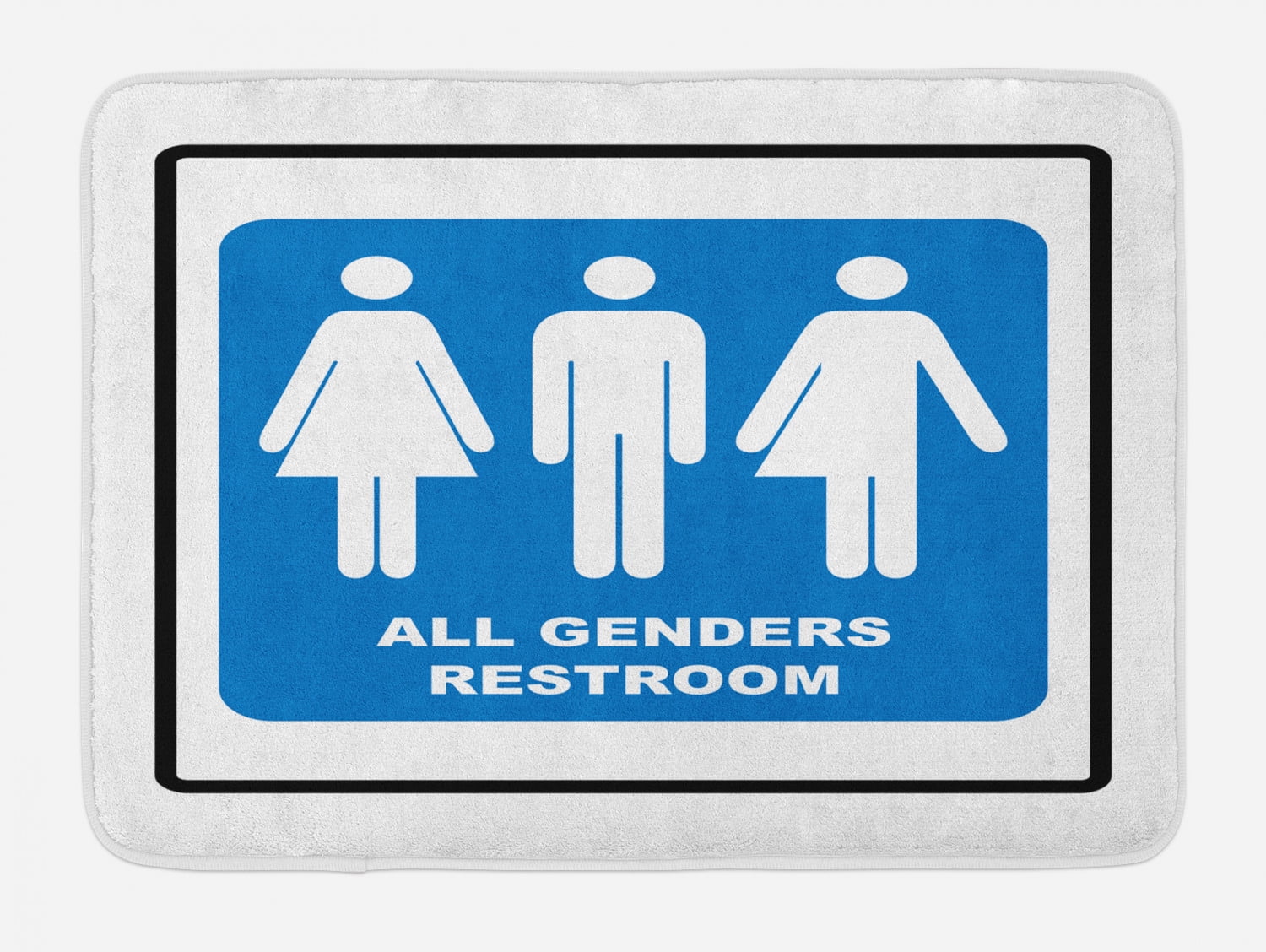 Queer Bath Mat, All Genders Restroom Sign Calligraphy with Unisex Male ...