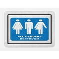 thumbnail image 1 of Queer Bath Mat, All Genders Restroom Sign Calligraphy with Unisex Male Female Trans Modern Art, Plush Bathroom Decor Mat with Non Slip Backing, 29.5" X 17.5", Cobalt Blue White, by Ambesonne, 1 of 2