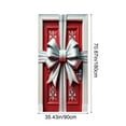 thumbnail image 3 of Christmas Door Cover Decor with Bow Pattern, Holiday Door Curtain for Front Door Wall Party Festival Decoration(A), 3 of 4