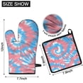 thumbnail image 6 of Colorful Tie Dye Pattern Kitchen Oven Mitt and Pot Holder Sets 2 Pcs for Baking, Cooking and Grilling, Heat Resistant Up To 392 °F, 6 of 7