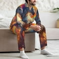 thumbnail image 7 of Sikiie Rainbow Sunset Cloud White Horse Mens Pajama Set, Soft Warm Long Sleeve Sleepwear, Cozy Button-Down Pjs for Men-Large, 7 of 7