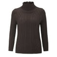 thumbnail image 2 of MSJUHEG womens long sleeve tops turtleneck sweater women Acrylic High Neck Pullover style Long sleeves Lightweight women's sweaters A L, 2 of 8