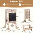 thumbnail image 3 of Gymax Foldable Toddler Step Stool Wooden Kitchen Standing Tower w/ 2-Setp Stool, 3 of 10
