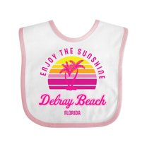 Inktastic Summer Enjoy the Sunshine Delray Beach Florida in Pink Boys or Girls Baby Bib