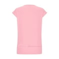 thumbnail image 4 of ZyeKqe Womens T Shirts Short Sleeve Shirts Round Neck T Shirts Side Split Solid Color Tees Top, 4 of 8