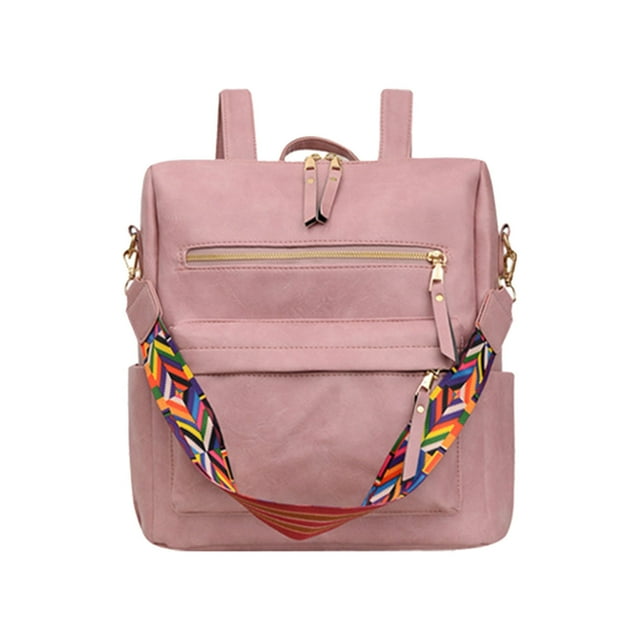 Leather Laptop Backpack for Women Frosted Soft Surface Multifunctional Retro Womens Backpack Small Leather Backpack for Women