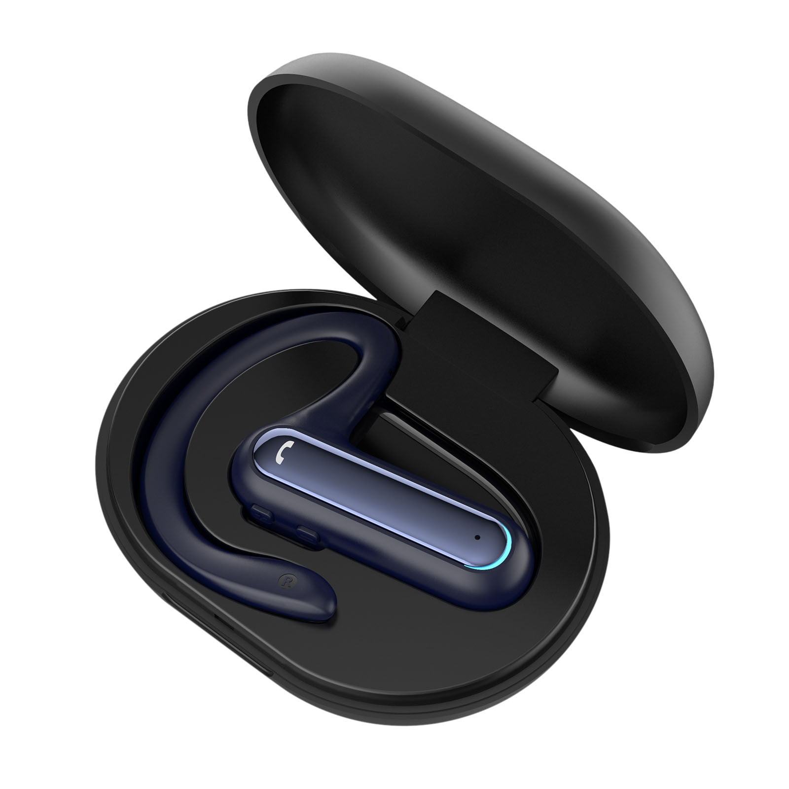 Open Ear Headphones with Mic, Bluetooth Headset with Microphone, Dual Connect Bluetooth 5.3 Headset with AI Noise Cancelling Mic & Mute Function, Wireless Headset for Work