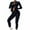 Black, variant on THDHVS Workout Sets for Women,Matching Sets Women Clothing,Women 3pc Long Sleeve Workout Jumpsuit Zip Up Sweatshirts Legging Sweatpants Black XL