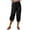 *Black, variant on VBVC Women's Drawstring Elastic Waist Capri Pants , Summer Loose Fit Cropped Pants For Women,Ladies' Button Detail Hem Harem Pants with Pockets,Army Green,S-3XL