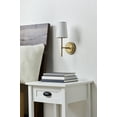 thumbnail image 2 of Better Homes & Gardens Brass 1-Light Indoor Wall Sconce with White Fabric Shade, Bulb Not Included, 2 of 7