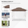 thumbnail image 4 of Pop Up Canopy Sun Shade Instant Tent Folding with Mesh Sidewall Netting, Adjustable Height and Storage Bag, Khaki, 4 of 4