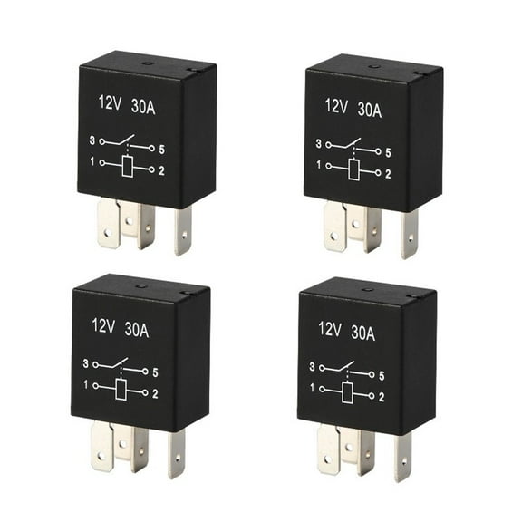 4 Pcs 4 Pin 12V 30A Relay Automotive Relay Relay for Car Motor, Auto Replacement