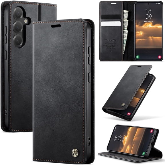 Wallet Case for Samsung Galaxy S24 Plus Leather Wallet Flip Cover with Card Holder, Kickstand, Magnetic Closure, RFID Blocking TPU Shockproof Phone Case Compatible with S24 Plus