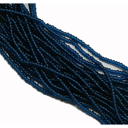 Czech Glass Bracelet - Montana Blue Czech 8/0 Glass Seed, Loose Beads, 12 Strand Hank Preciosa