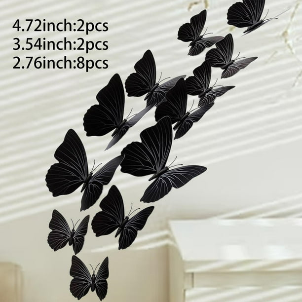 12 decoraciones de pared con mariposas 3D, calcomanías decorativas, pegatinas de pared con mariposas 3D para fiestas, habitaciones infantiles, hogar,