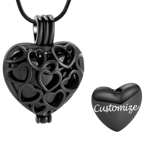 Personalize Heart Vial Locket Memorial Cremation Jewelry for Ashes Holder Urn Necklace Keepsake Jewelry