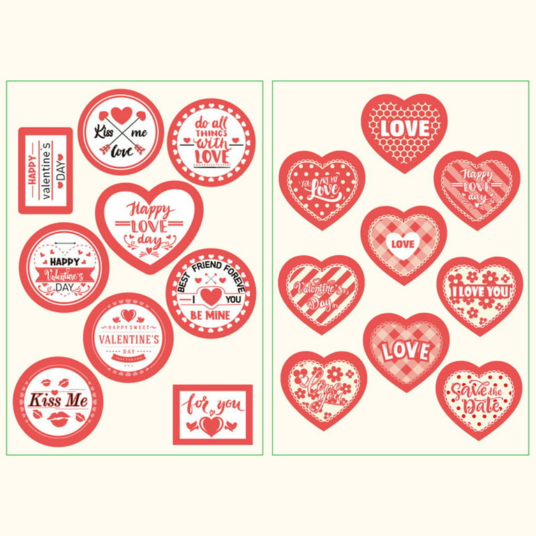 Happy Valentine's Day Stickers Personalized Heart Shape Valentine Sticker  Labels Available in 2 Different Sizes 
