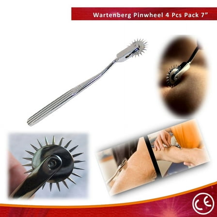 Bdeal 4 Pc Set Of 7' Neurological Wartenberg Diagnostic Pinwheel Stainless Steel