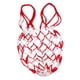 thumbnail image 1 of Greeniant Bolsa de malla para pelota de baloncesto, soporte para bolsa de red de almacenamiento de malla, color blanco y rojo Deportes y aire libre blanco rojo, 1 of 1