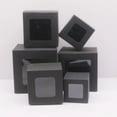 thumbnail image 7 of 10 pc 5/6/7/8/9/10CM square white/kraft paper/marble patterned window paper box Diy jewelry set display box, 7 of 7