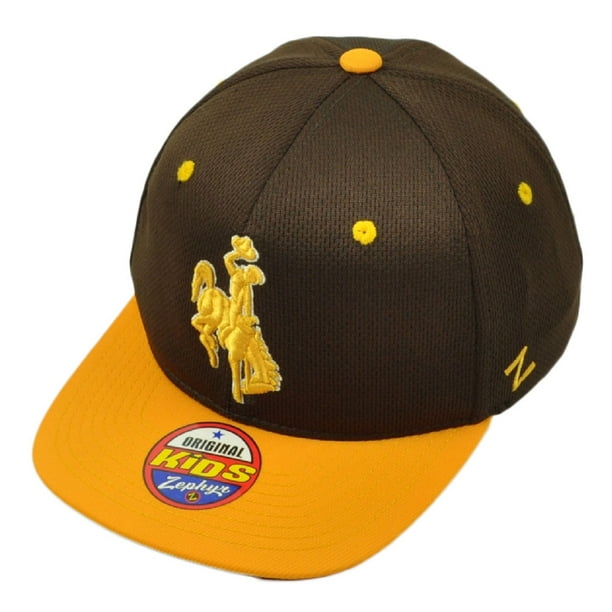 NCAA Zephyr Wyoming Cowboys Kids Youth Flat Bill Snapback Hat Cap Brown
