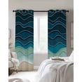 thumbnail image 3 of Abstract Blackout Curtains for Bedroom Living Room, Water Duck Green Brown Gradient Ocean Waves 72 In Long Thermal Insulated Room Darkening Drapes Grommet Window Treatments, 52 x 72 In, 3 of 9