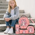 thumbnail image 2 of Jeiento Pink Axolotl Backpack Set for 9-12 Years Old 5 Pcs Cartoon 17 Inch Lightweight Bookbag with Insulated Lunch Bag Pencil Case for Elementary School Gift for Daughter, 2 of 7