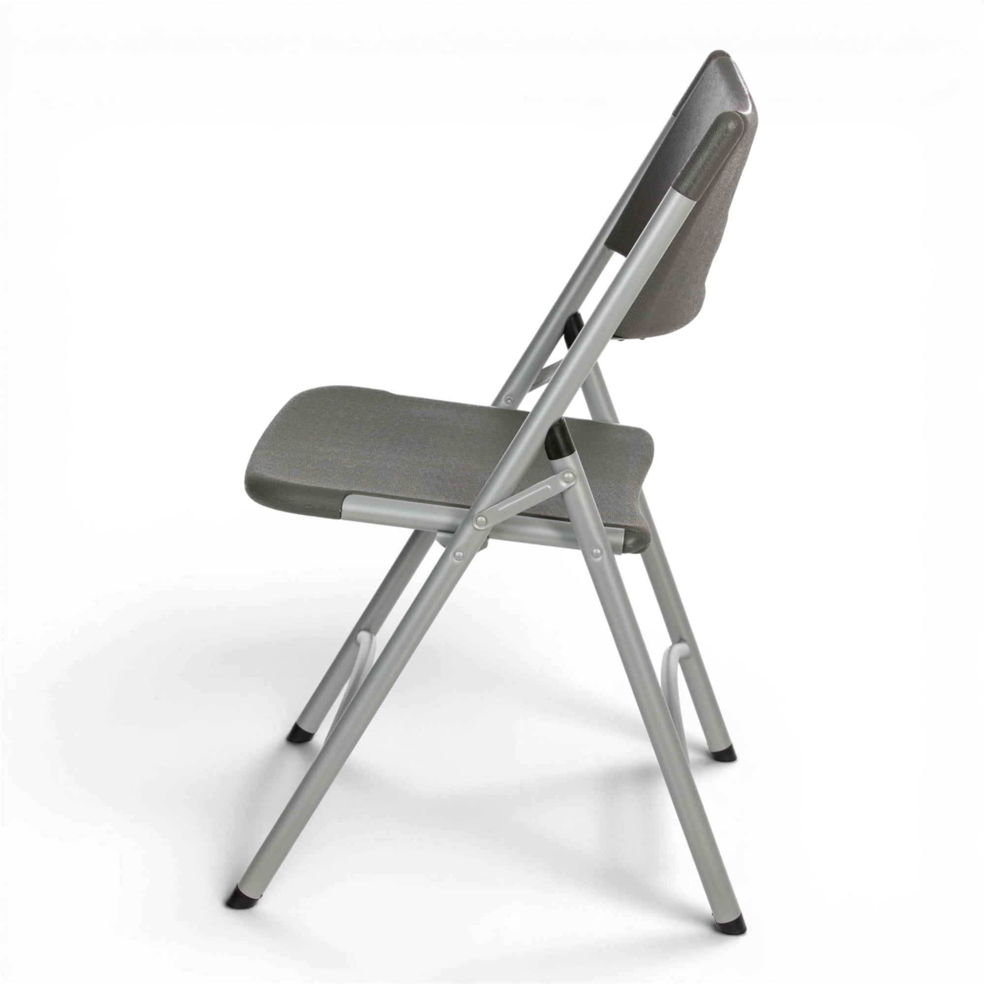 Hampden Furnishings Gwnyeth Collection Blow-Molded Plastic Folding Chair, Charcoal, Pack of 4