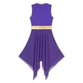 thumbnail image 7 of Aiihoo Women's Asymmetrical Color Block Praise Dance Tunic Sleeveless Worship Lyrical Dance Overlay Dress Purple S, 7 of 7