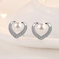 thumbnail image 2 of Pendientes de Plata Yashi con Forma de Corazón y Perla 1,2 x 1,2 cm 1 Par, 2 of 5