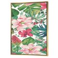 thumbnail image 1 of Fleurs Peintes à la Main Rouges et Roses Tropicales - Toile Encadrée de Cabine et de Loge, 1 of 3