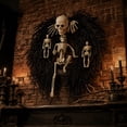 thumbnail image 6 of Halloween Black Foliage Skeleton Wreath, Spooky Front Door Wreath with Large Skull Head & Multiple Full Body Skeletons, Creepy Gothic Hanging Wreath Decor for Home Porch Wall Party, 6 of 6