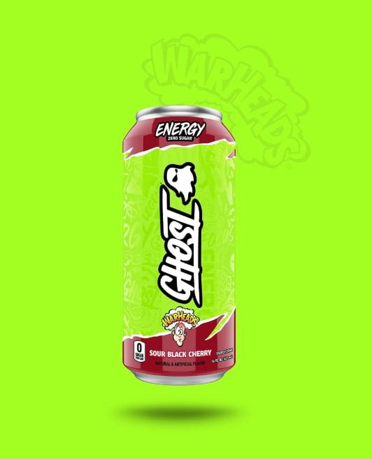 Ghost Energy Sour Black Cherry Warheads 12 Pack 16 fl oz